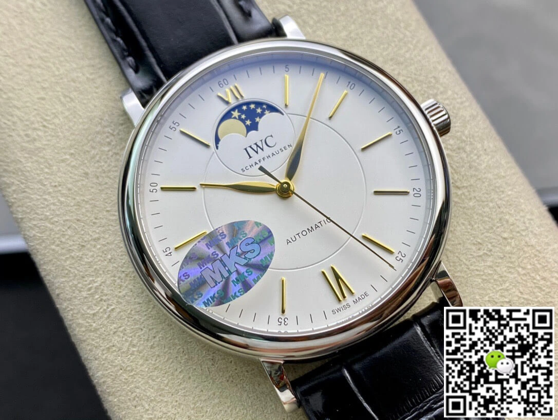 IWC Portofino Moon Phase IW459401 MKS Factory 1:1 Best Edition Replica Watch Black Strap