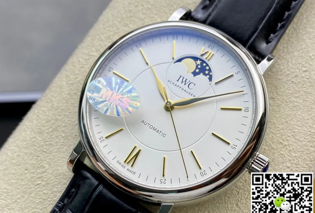 IWC Portofino Moon Phase IW459401 MKS Factory 1:1 Best Edition Replica Watch Black Strap