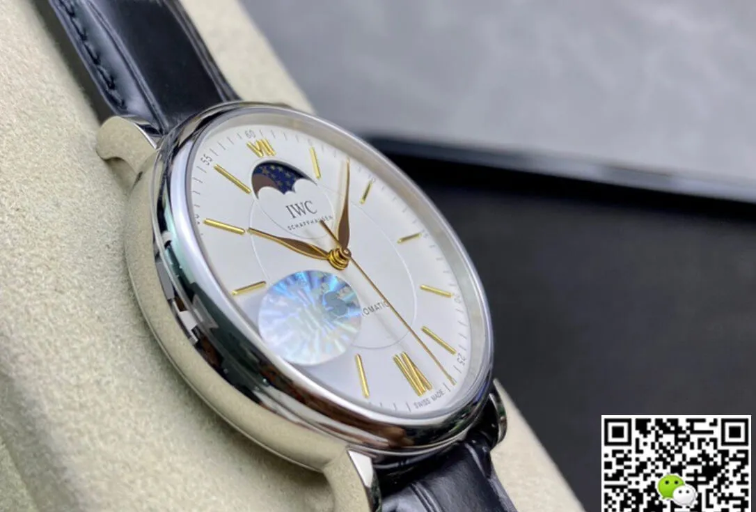 IWC Portofino Moon Phase IW459401 MKS Factory 1:1 Best Edition Replica Watch Black Strap