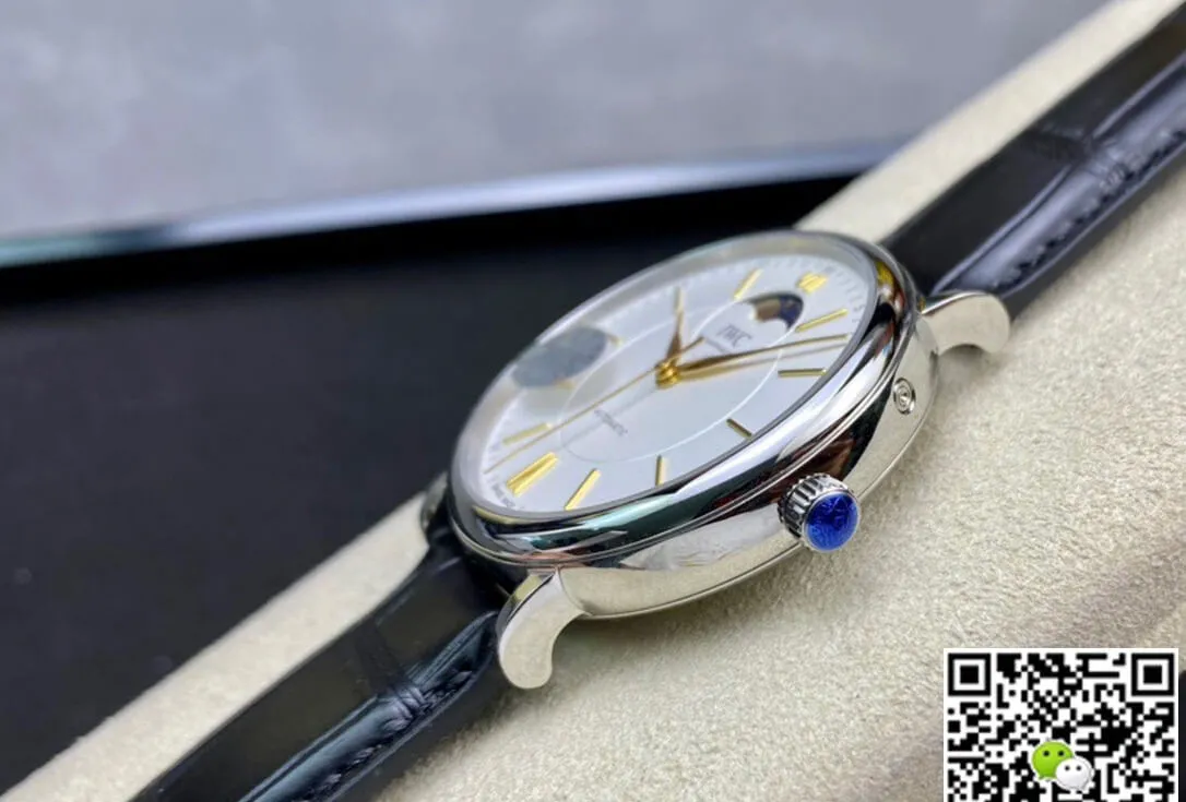 IWC Portofino Moon Phase IW459401 MKS Factory 1:1 Best Edition Replica Watch Black Strap