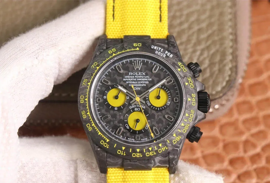 Rolex Daytona Diw Retrofit Version WWF Factory 1:1 Best Edition Replica Watch Yellow Strap