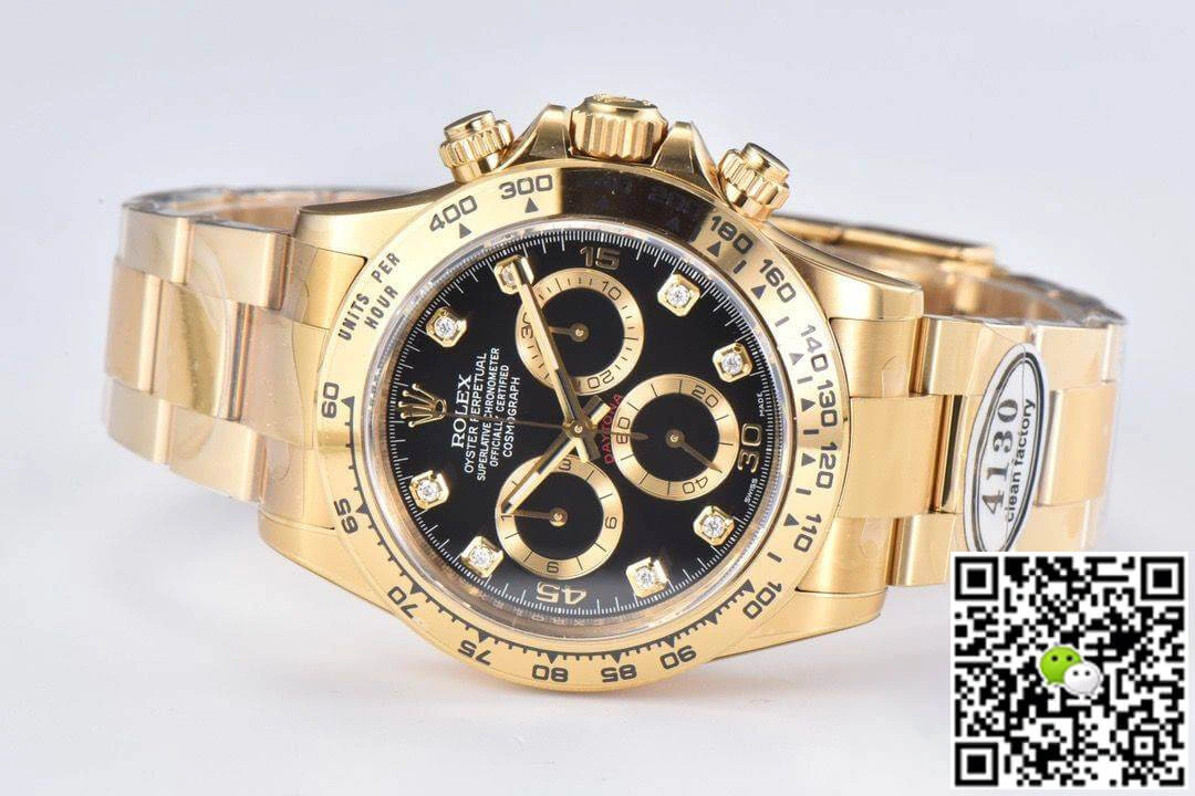 Rolex Cosmograph Daytona M116508-0016 Clean Factory 1:1 Best Edition Replica Watch Black Diamond Dial