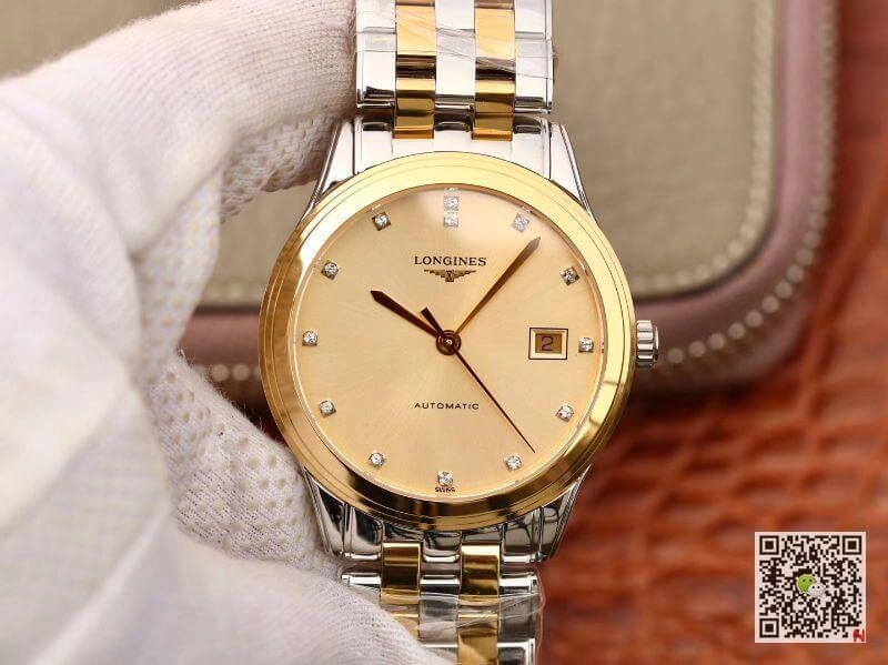 Longines Flagship L4.874.3.37.7 YC Factory Mechanical Watches 1:1 Best Edition Replica Watch Swiss ETAL619 888 Gold Dial