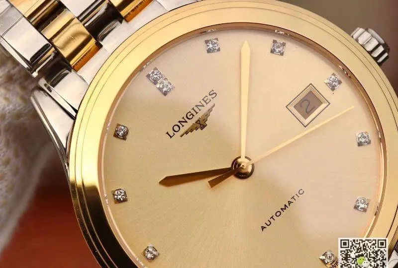 Longines Flagship L4.874.3.37.7 YC Factory Mechanical Watches 1:1 Best Edition Replica Watch Swiss ETAL619 888 Gold Dial