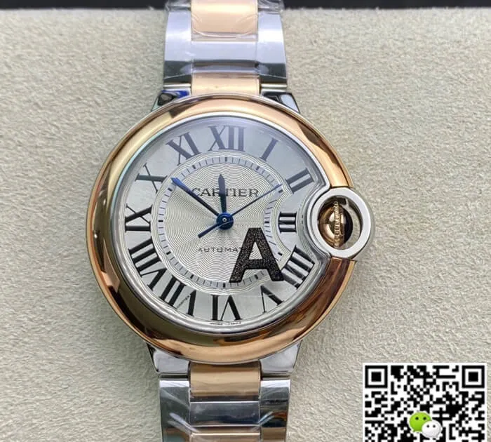 Ballon Bleu De Cartier W2BB0023 33MM V6 Factory 1:1 Best Edition Replica Watch Silver Strap
