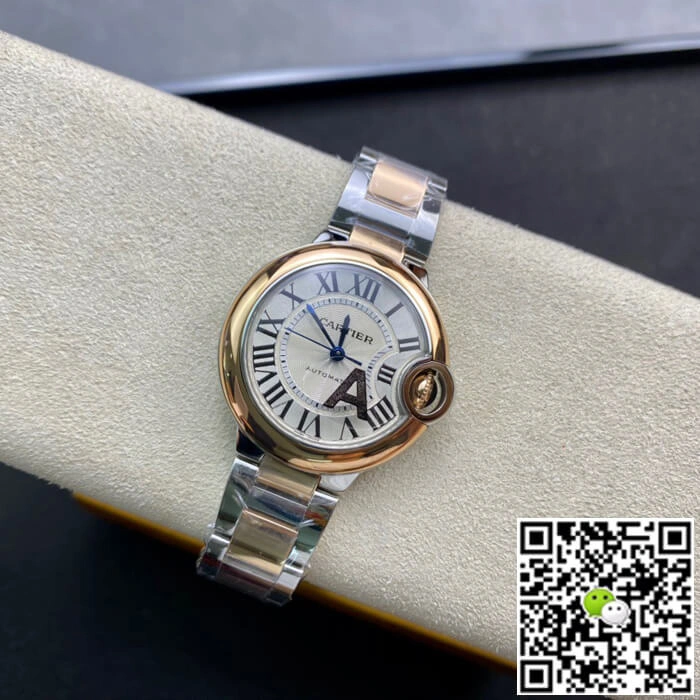 Ballon Bleu De Cartier W2BB0023 33MM V6 Factory 1:1 Best Edition Replica Watch Silver Strap