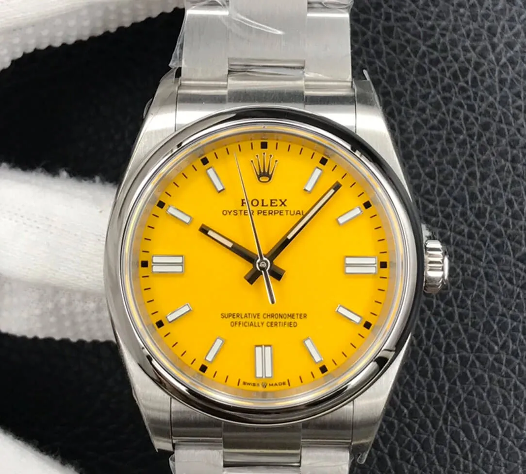 Rolex Oyster Perpetual M126000-0004 36MM EW Factory 1:1 Best Edition Replica Watch Yellow Steel Dial