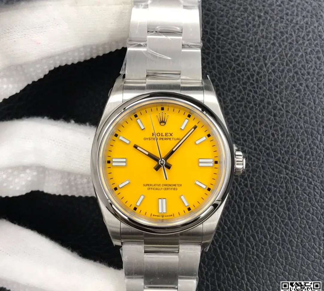Rolex Oyster Perpetual M126000-0004 36MM EW Factory 1:1 Best Edition Replica Watch Yellow Steel Dial