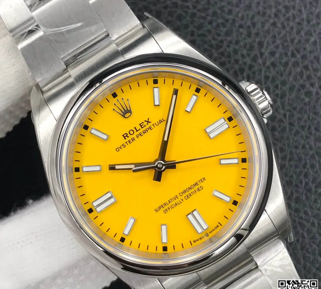 Rolex Oyster Perpetual M126000-0004 36MM EW Factory 1:1 Best Edition Replica Watch Yellow Steel Dial