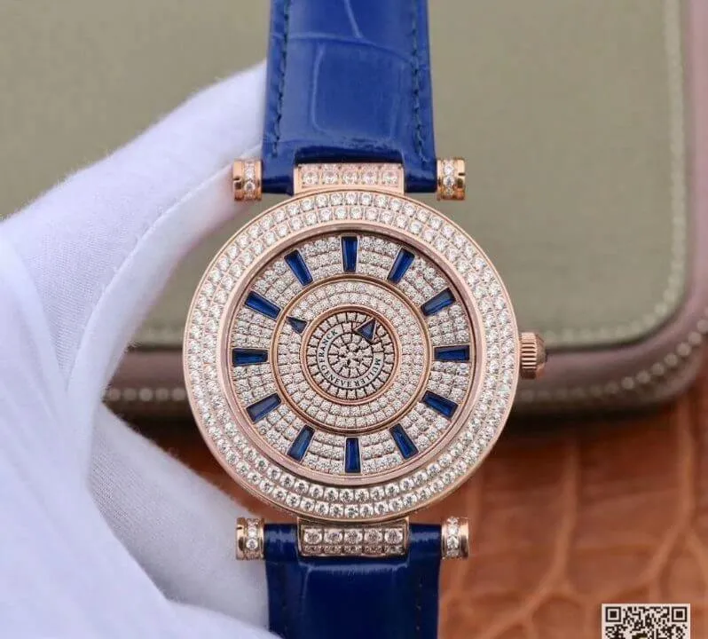 Franck Muller Double Mystery Rosegold D 3R CD 42 1:1 Best Edition Replica Watch Blue Swiss FM.800