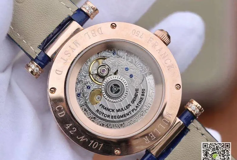 Franck Muller Double Mystery Rosegold D 3R CD 42 1:1 Best Edition Replica Watch Blue Swiss FM.800