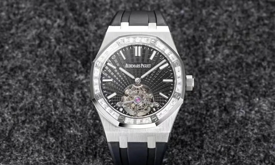 Audemars Piguet Royal Oak Tourbillon R8 Factory 1:1 Best Edition Replica Watch V3 Black Strap
