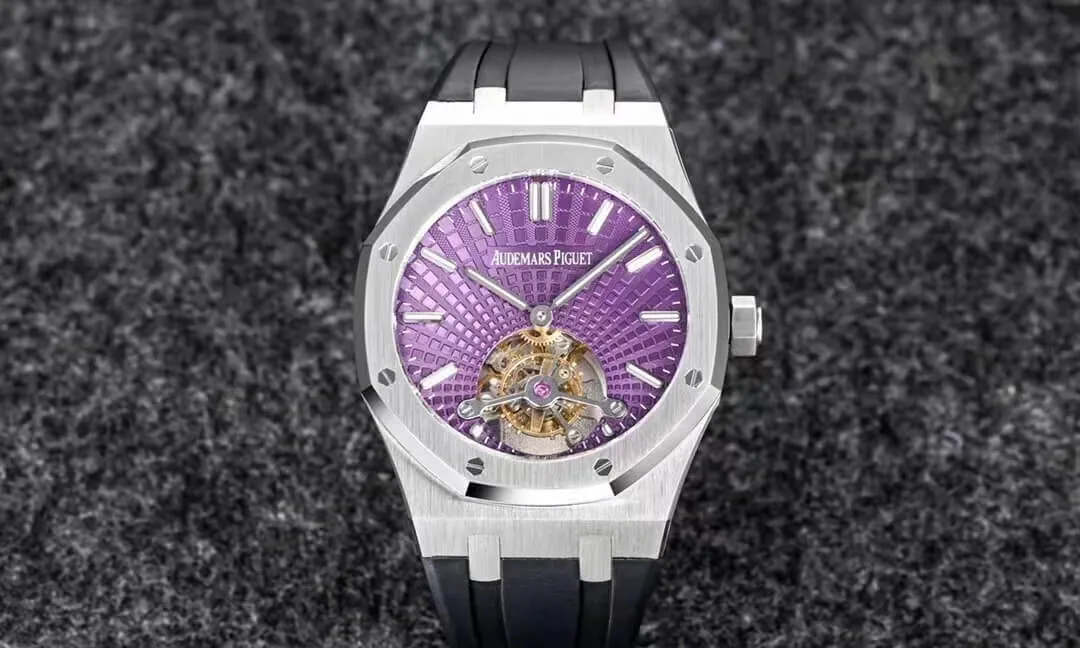 Audemars Piguet Royal Oak Tourbillon R8 Factory 1:1 Best Edition Replica Watch V3 Black Strap
