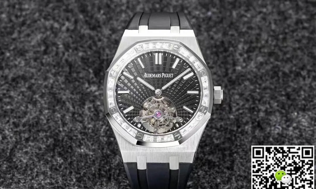 Audemars Piguet Royal Oak Tourbillon R8 Factory 1:1 Best Edition Replica Watch V3 Black Strap