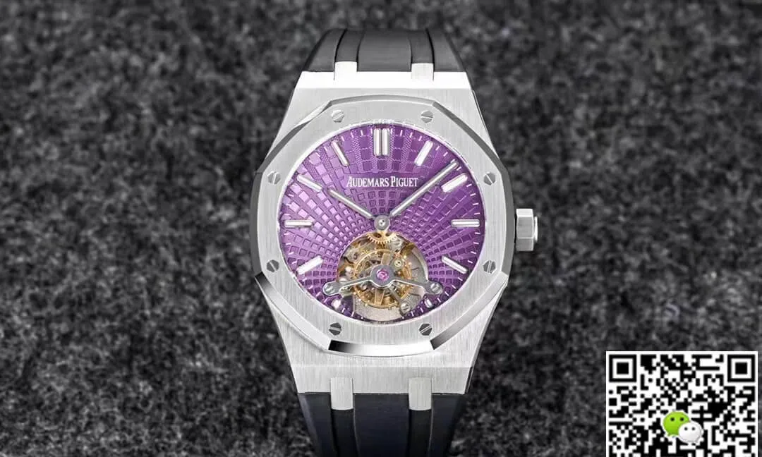 Audemars Piguet Royal Oak Tourbillon R8 Factory 1:1 Best Edition Replica Watch V3 Black Strap