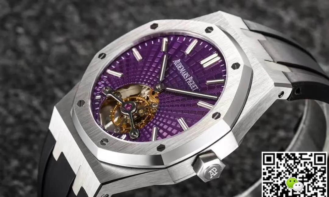 Audemars Piguet Royal Oak Tourbillon R8 Factory 1:1 Best Edition Replica Watch V3 Black Strap