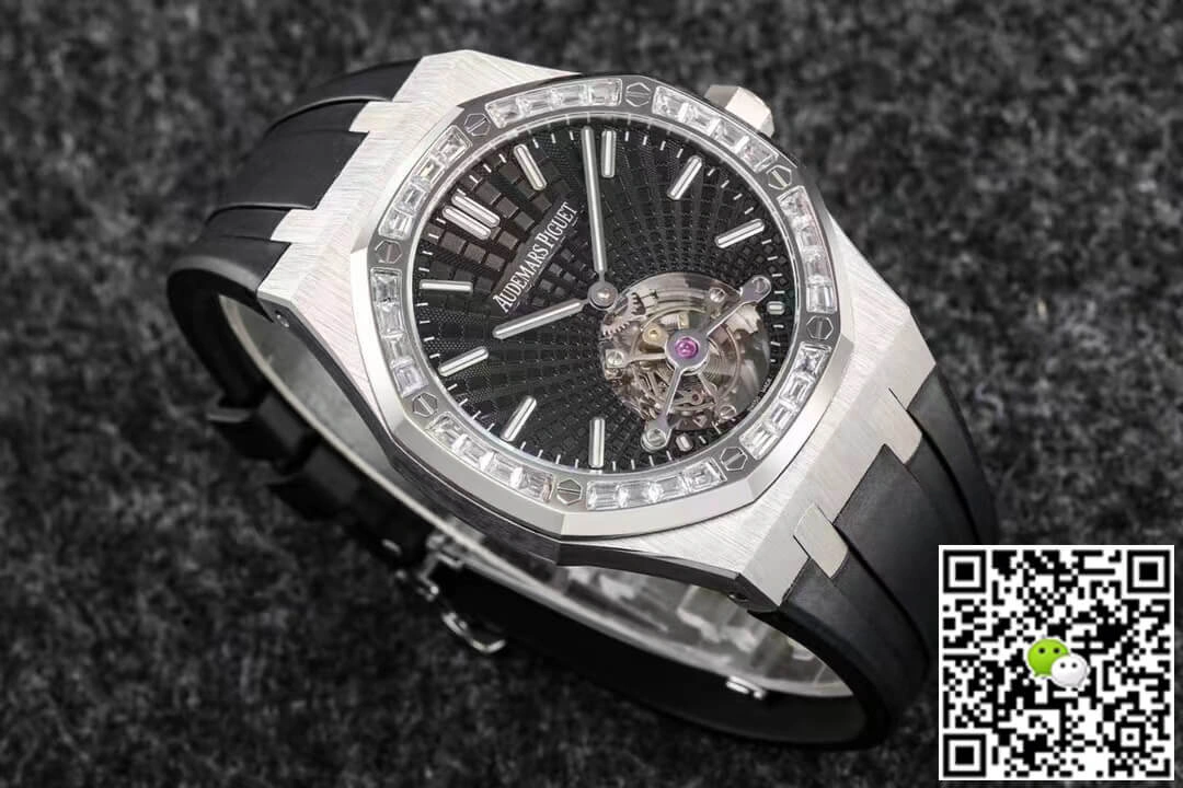 Audemars Piguet Royal Oak Tourbillon R8 Factory 1:1 Best Edition Replica Watch V3 Black Strap