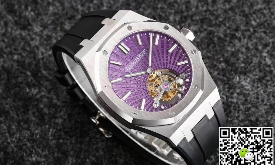 Audemars Piguet Royal Oak Tourbillon R8 Factory 1:1 Best Edition Replica Watch V3 Black Strap