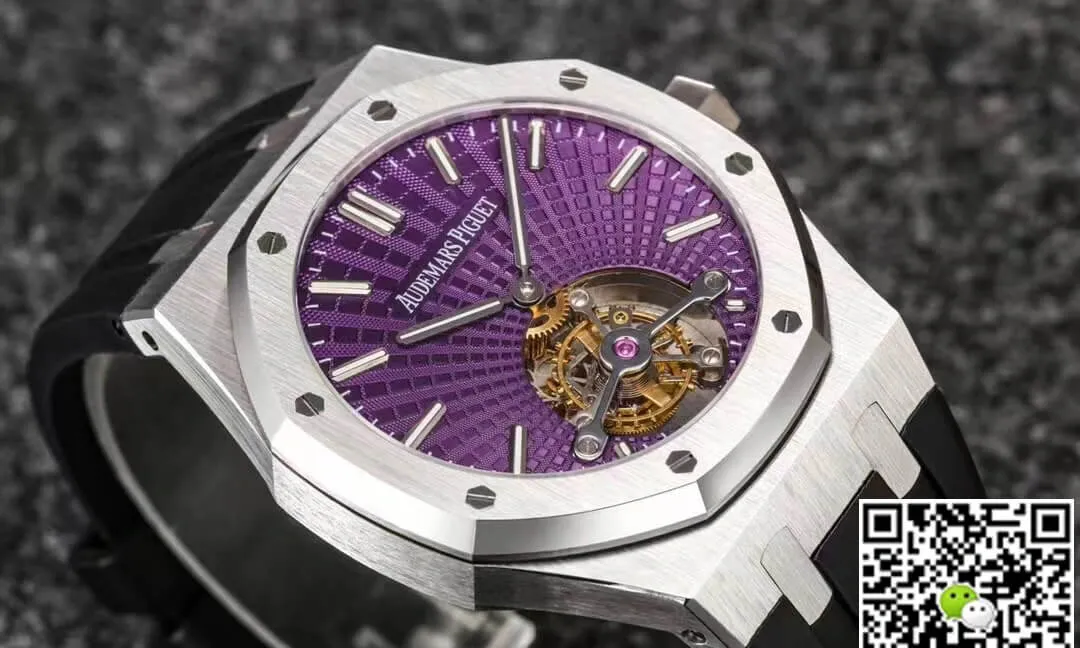 Audemars Piguet Royal Oak Tourbillon R8 Factory 1:1 Best Edition Replica Watch V3 Black Strap