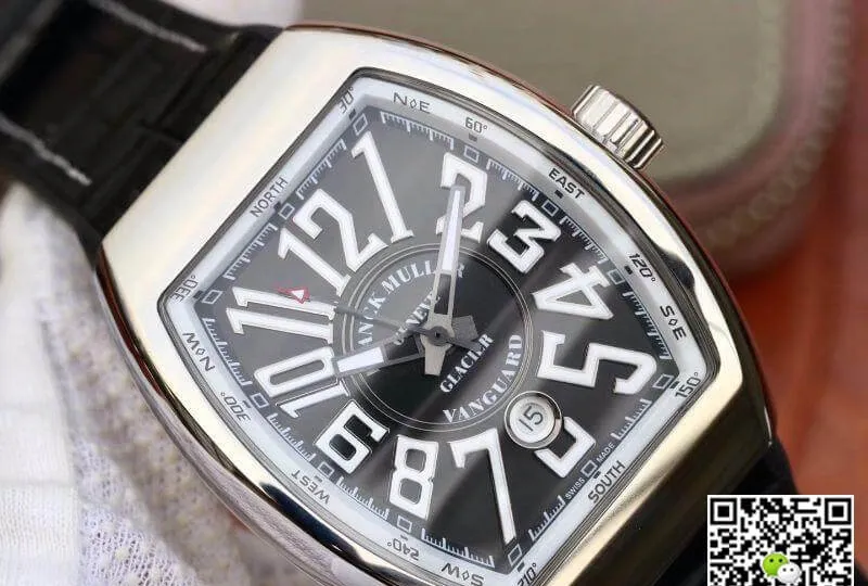 Franck Muller Vanguard V 45 SC DT 1:1 Best Edition Replica Watch Swiss ETA2824 Black Dial
