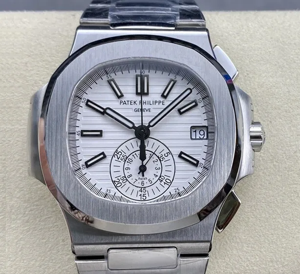Patek Philippe Nautilus 5980 1A-019 PPF Factory 1:1 Best Edition Replica Watch White Dial Titanium Case