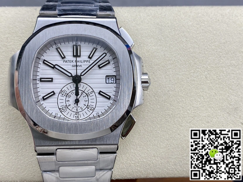 Patek Philippe Nautilus 5980 1A-019 PPF Factory 1:1 Best Edition Replica Watch White Dial Titanium Case