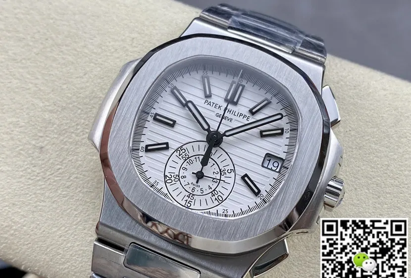Patek Philippe Nautilus 5980 1A-019 PPF Factory 1:1 Best Edition Replica Watch White Dial Titanium Case