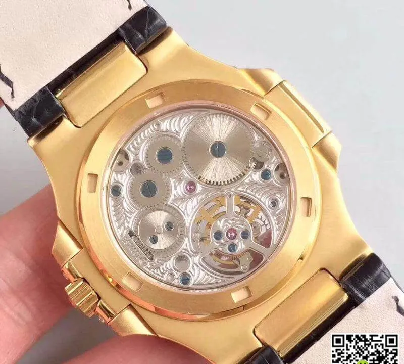 Patek Philippe Nautilus Tourbillon 1:1 Best Edition Replica Watch Swiss Tourbillon Yellow Gold Diamond