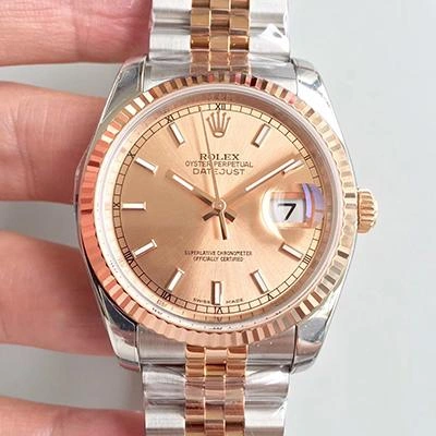 Rolex Datejust 116234 AR Factory 1:1 Best Edition Replica Watch Swiss ETA3135 Rose Gold Dial