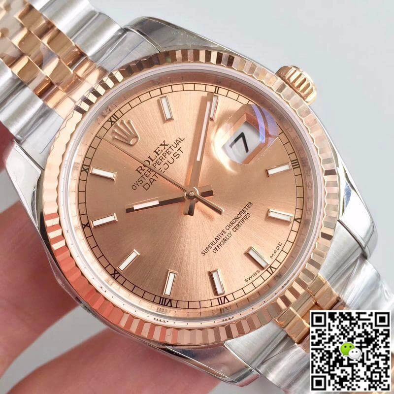 Rolex Datejust 116234 AR Factory 1:1 Best Edition Replica Watch Swiss ETA3135 Rose Gold Dial