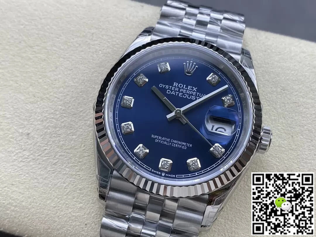 Rolex Datejust M126234-0037 36MM VS Factory 1:1 Best Edition Replica Watch Diamond Blue Dial