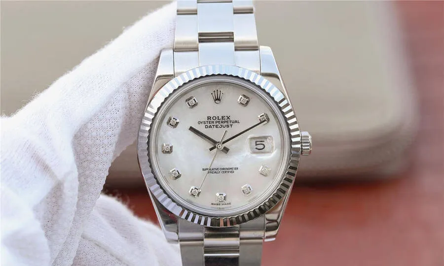 Rolex Datejust M126334-0019 EW Factory 1:1 Best Edition Replica Watch Diamond-Set White Dial