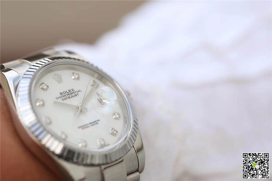 Rolex Datejust M126334-0019 EW Factory 1:1 Best Edition Replica Watch Diamond-Set White Dial