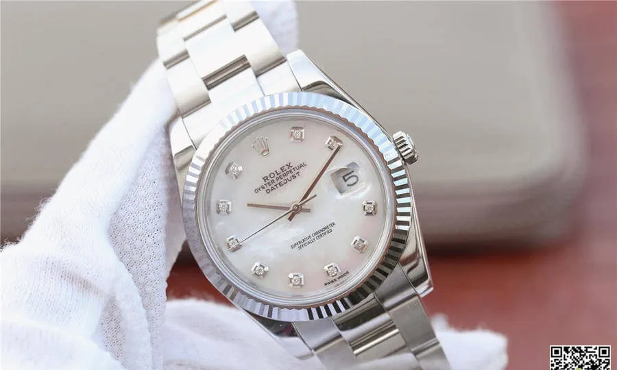 Rolex Datejust M126334-0019 EW Factory 1:1 Best Edition Replica Watch Diamond-Set White Dial