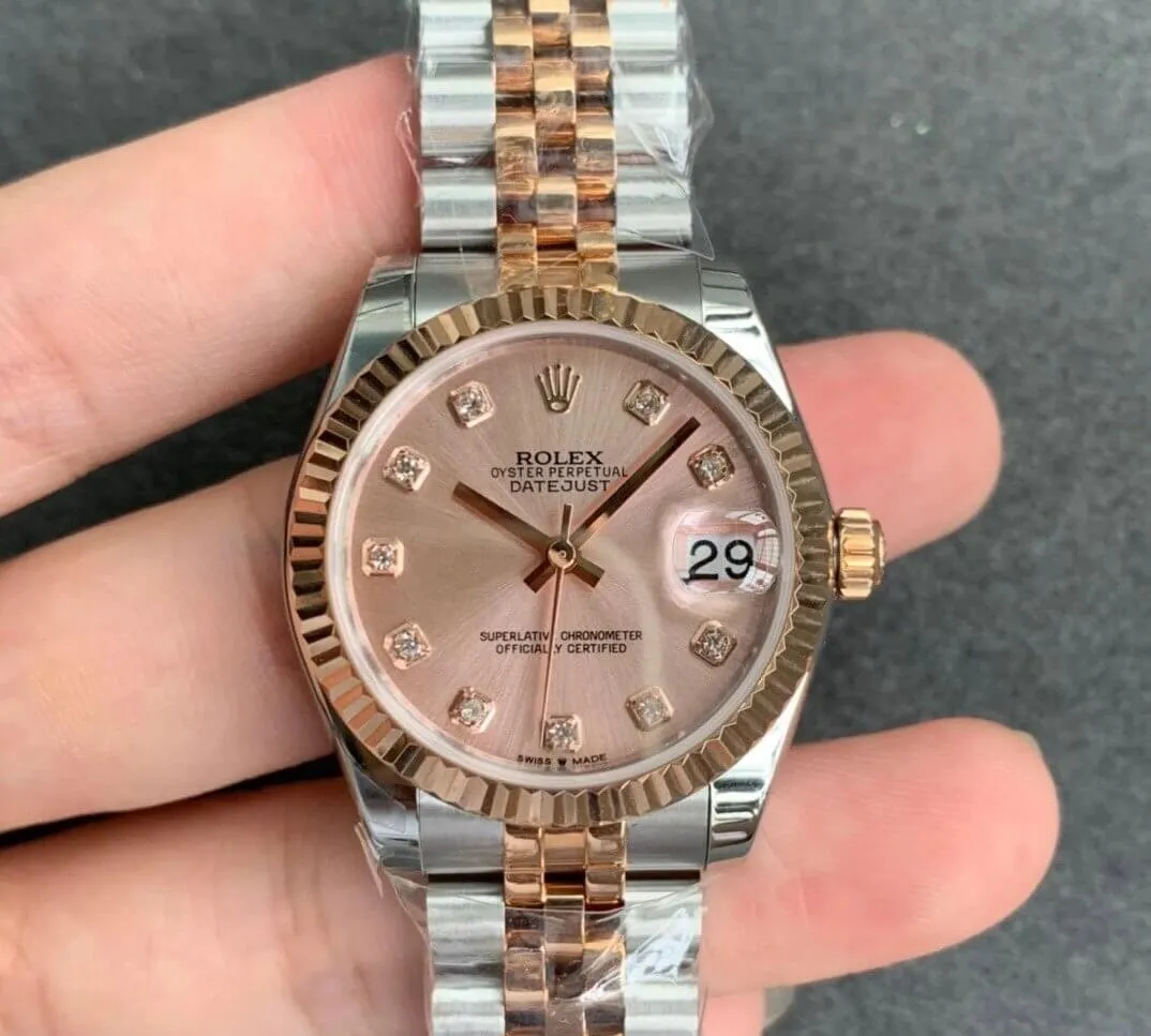 Rolex Datejust M278271-0024 GS Factory 1:1 Best Edition Replica Watch Rose Gold Diamond Dial
