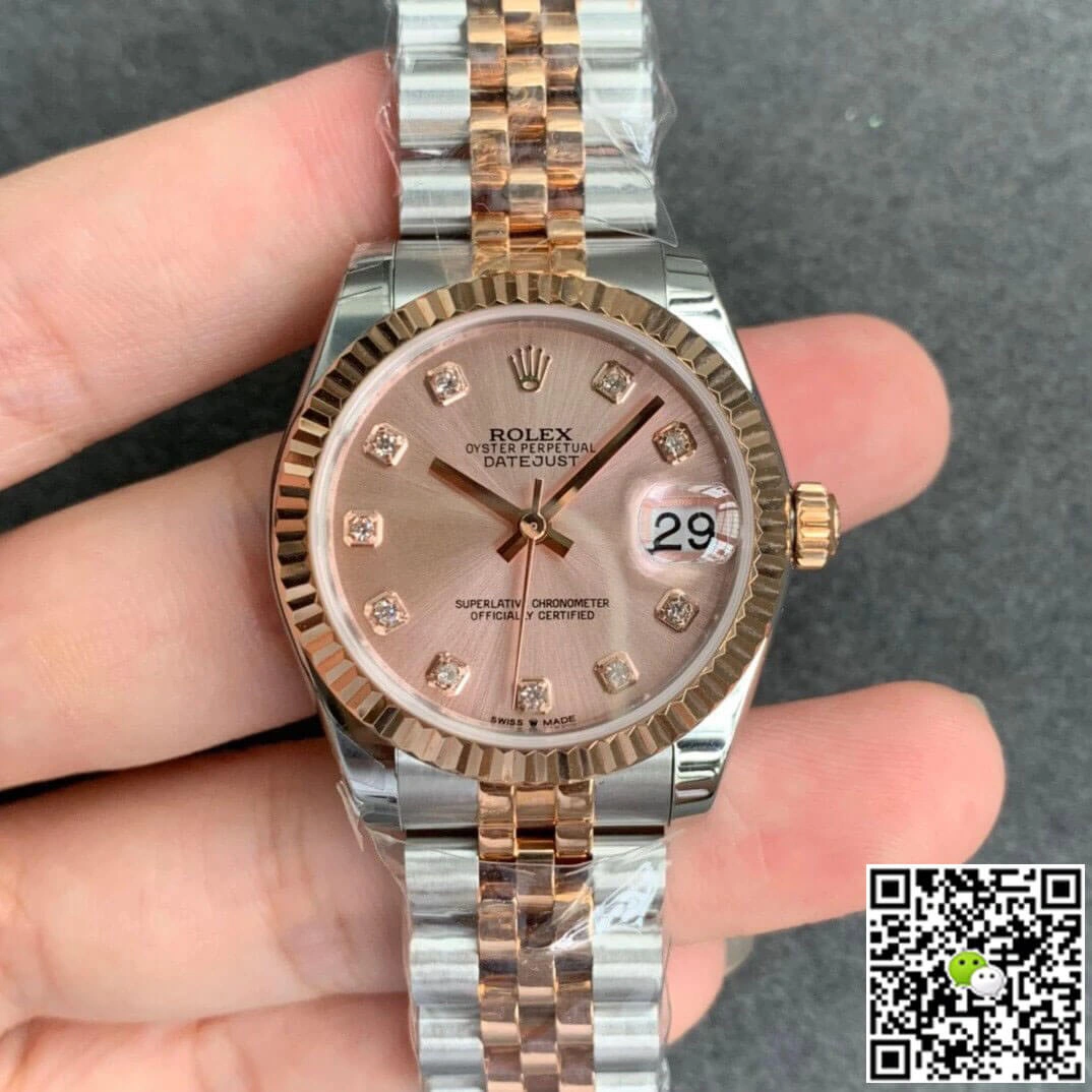 Rolex Datejust M278271-0024 GS Factory 1:1 Best Edition Replica Watch Rose Gold Diamond Dial