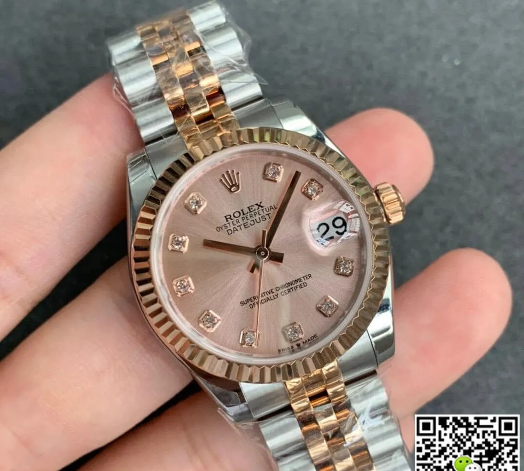 Rolex Datejust M278271-0024 GS Factory 1:1 Best Edition Replica Watch Rose Gold Diamond Dial