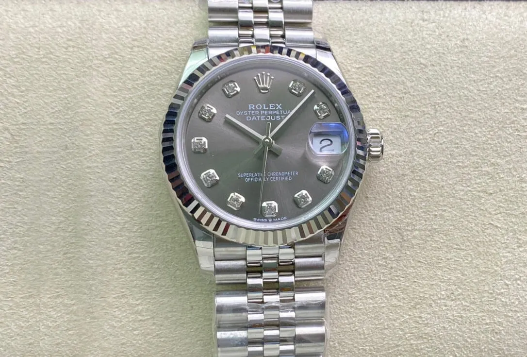 Rolex Datejust M278274-0008 31MM EW Factory 1:1 Best Edition Replica Watch Gray Diamond Dial