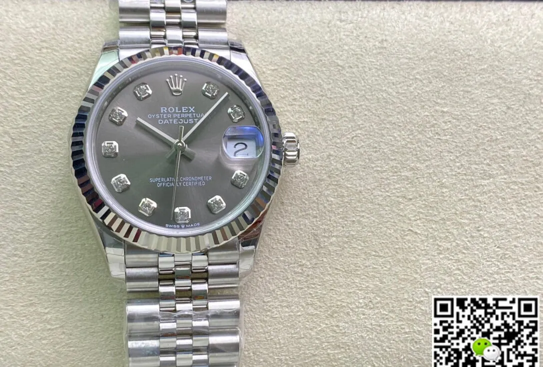 Rolex Datejust M278274-0008 31MM EW Factory 1:1 Best Edition Replica Watch Gray Diamond Dial