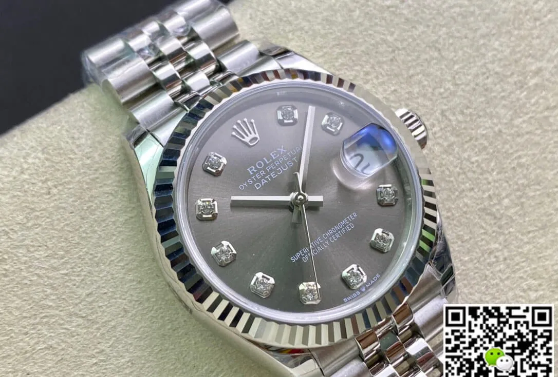 Rolex Datejust M278274-0008 31MM EW Factory 1:1 Best Edition Replica Watch Gray Diamond Dial
