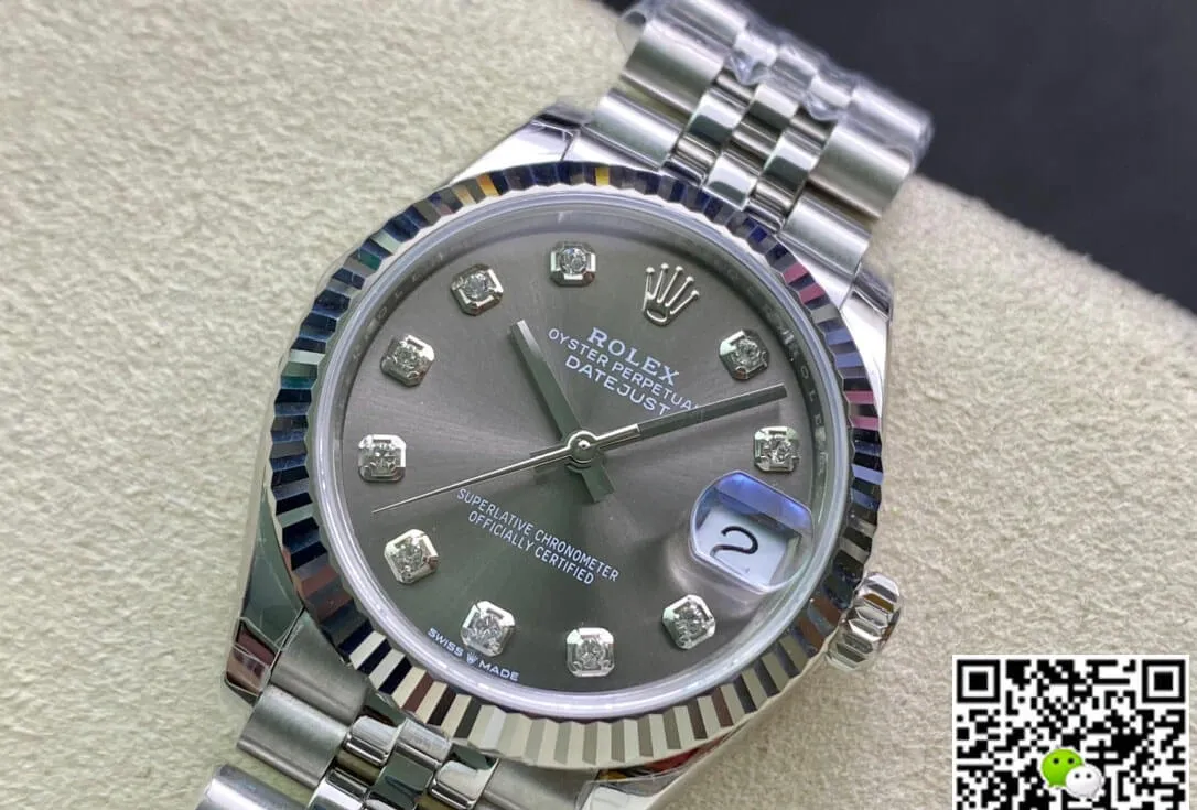 Rolex Datejust M278274-0008 31MM EW Factory 1:1 Best Edition Replica Watch Gray Diamond Dial