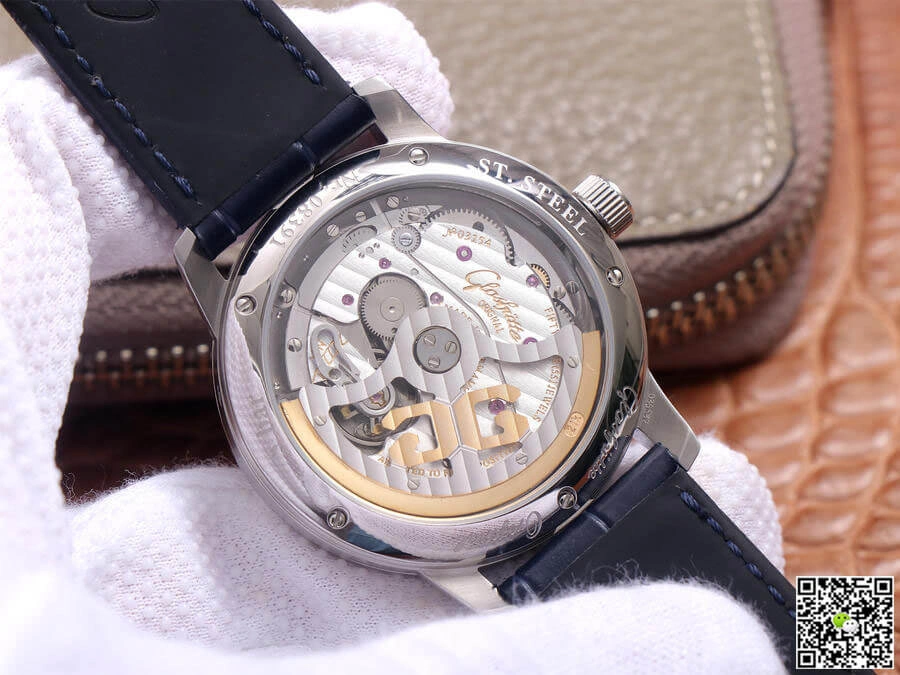 Glashutte Senator 1-36-04 V9 Factory 1:1 Best Edition Replica Watch Blue Leather Strap
