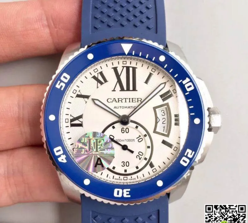 Calibre De Cartier Diver WSCA0011 JF Factory 1:1 Best Edition Replica Watch Swiss ETA2836-2 White Dial