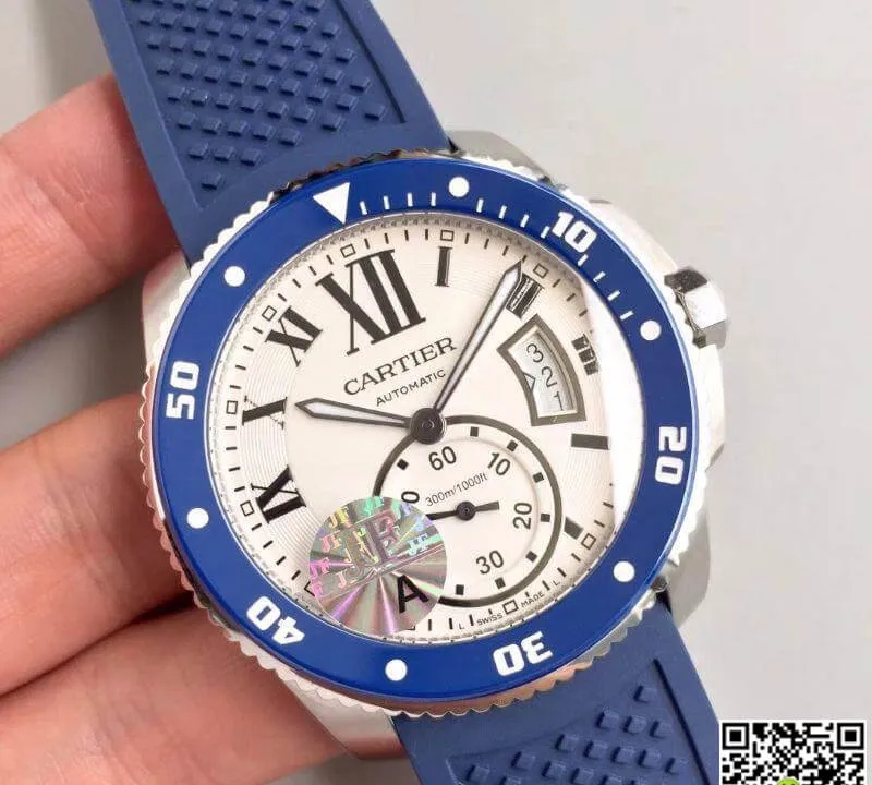 Calibre De Cartier Diver WSCA0011 JF Factory 1:1 Best Edition Replica Watch Swiss ETA2836-2 White Dial