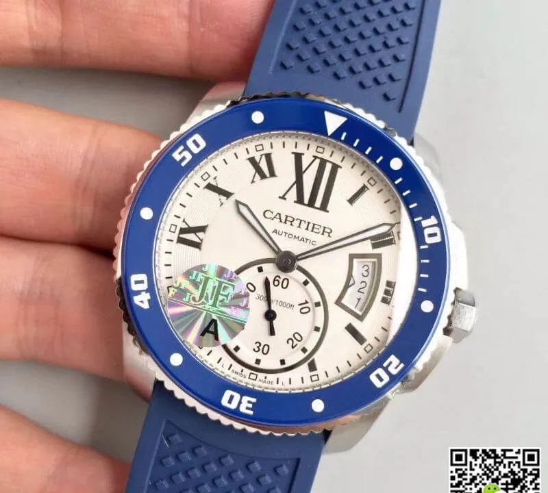 Calibre De Cartier Diver WSCA0011 JF Factory 1:1 Best Edition Replica Watch Swiss ETA2836-2 White Dial