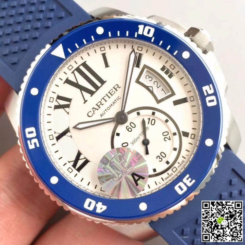 Calibre De Cartier Diver WSCA0011 JF Factory 1:1 Best Edition Replica Watch Swiss ETA2836-2 White Dial