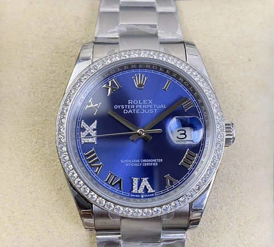 Rolex Datejust M126284RBR EW Factory 1:1 Best Edition Replica Watch Diamond-Set Bezel