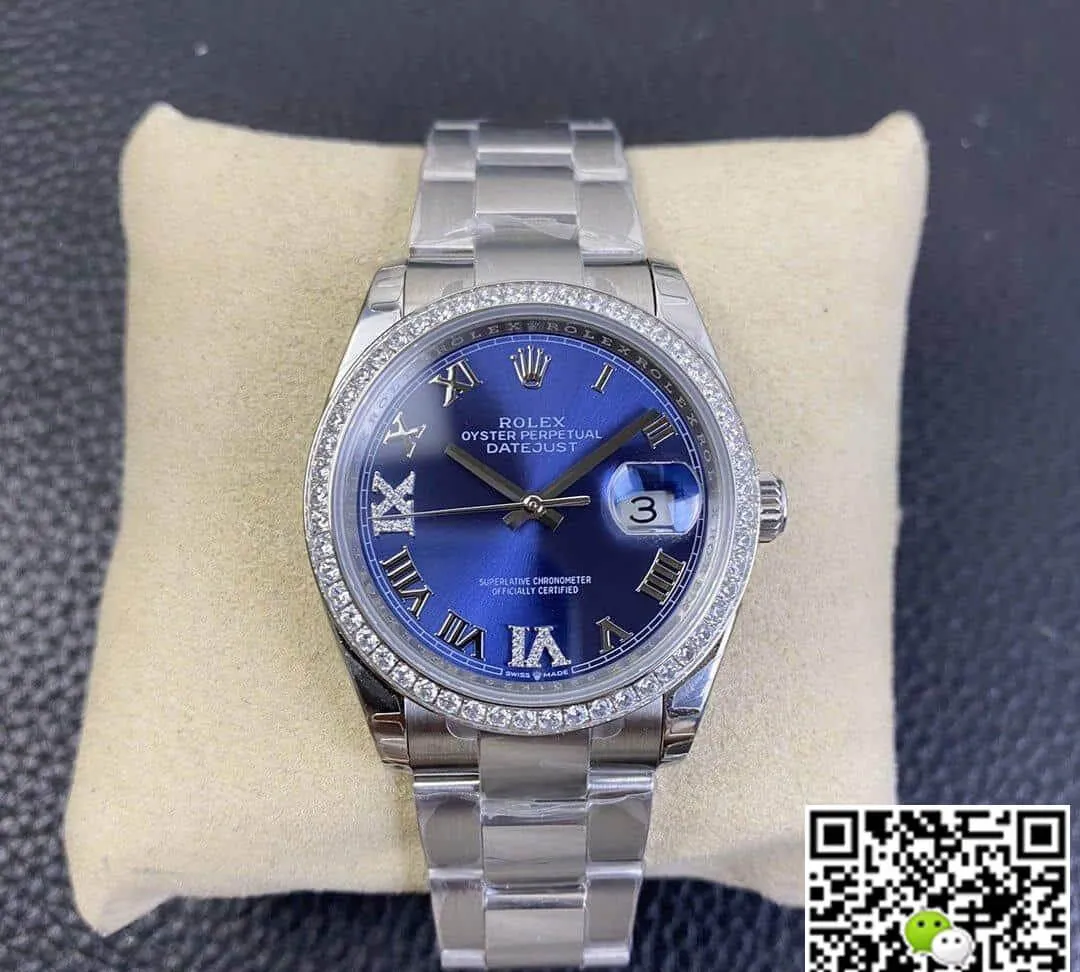 Rolex Datejust M126284RBR EW Factory 1:1 Best Edition Replica Watch Diamond-Set Bezel