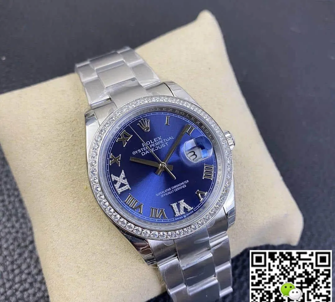 Rolex Datejust M126284RBR EW Factory 1:1 Best Edition Replica Watch Diamond-Set Bezel