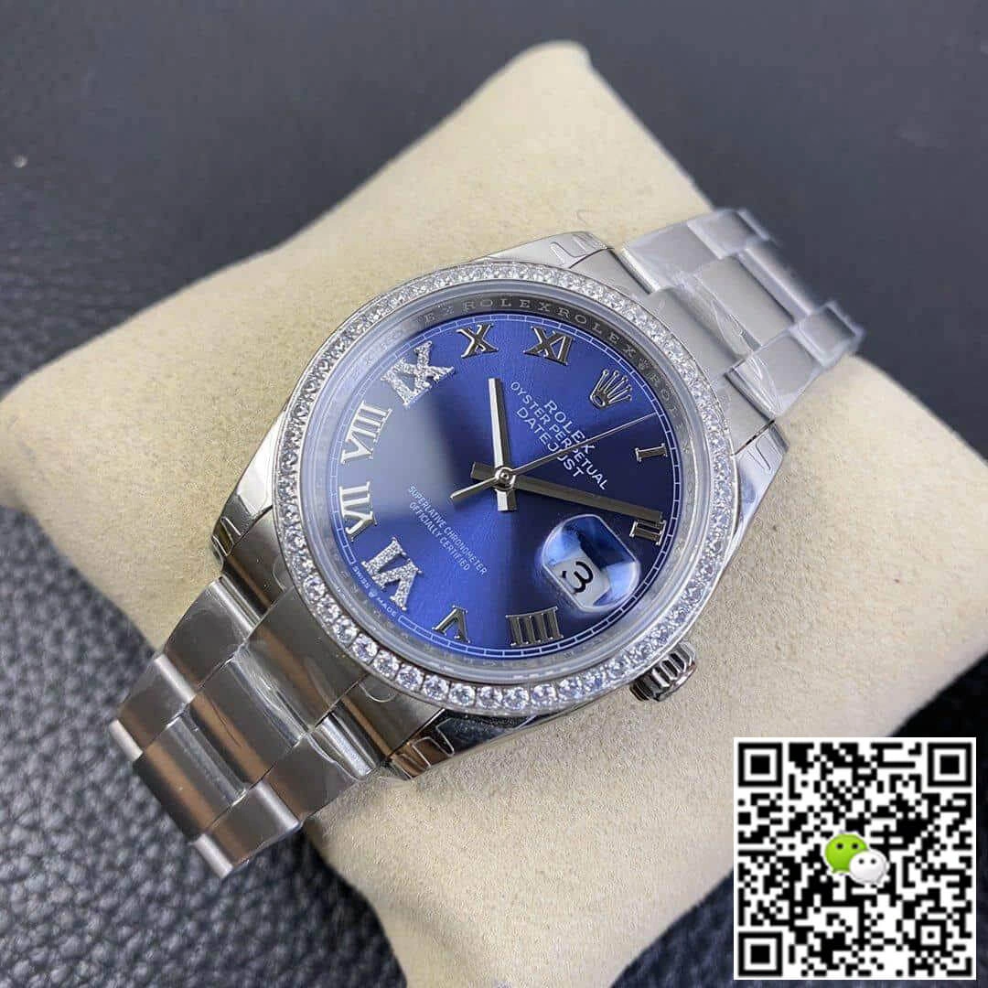Rolex Datejust M126284RBR EW Factory 1:1 Best Edition Replica Watch Diamond-Set Bezel
